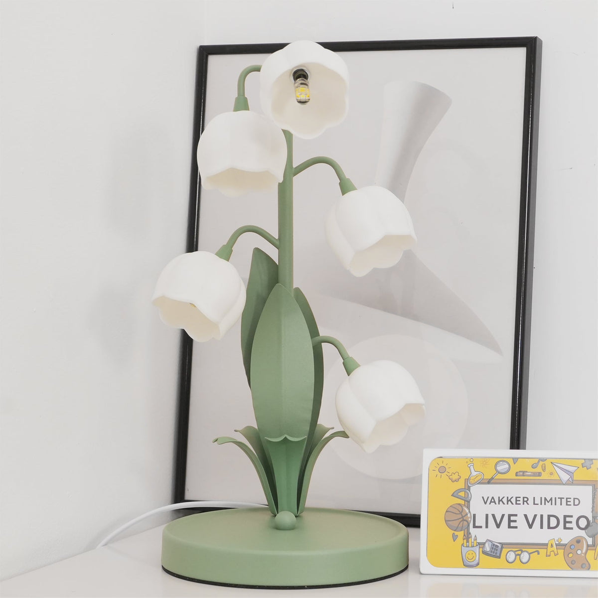 Tulip Shaped Orchid Bloom Floral Table Lamp