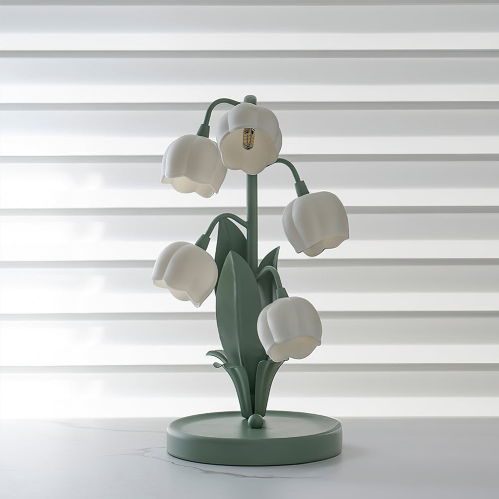 Tulip Shaped Orchid Bloom Floral Table Lamp