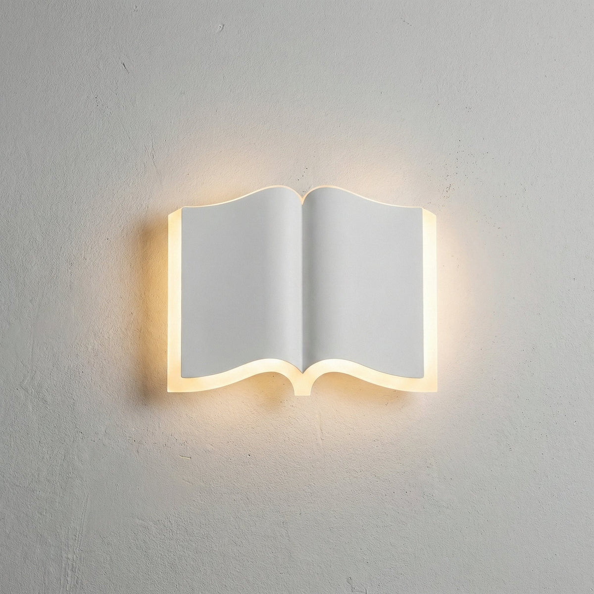 Sculptural Open Book Silhouette Iron Acrylic Wall Light