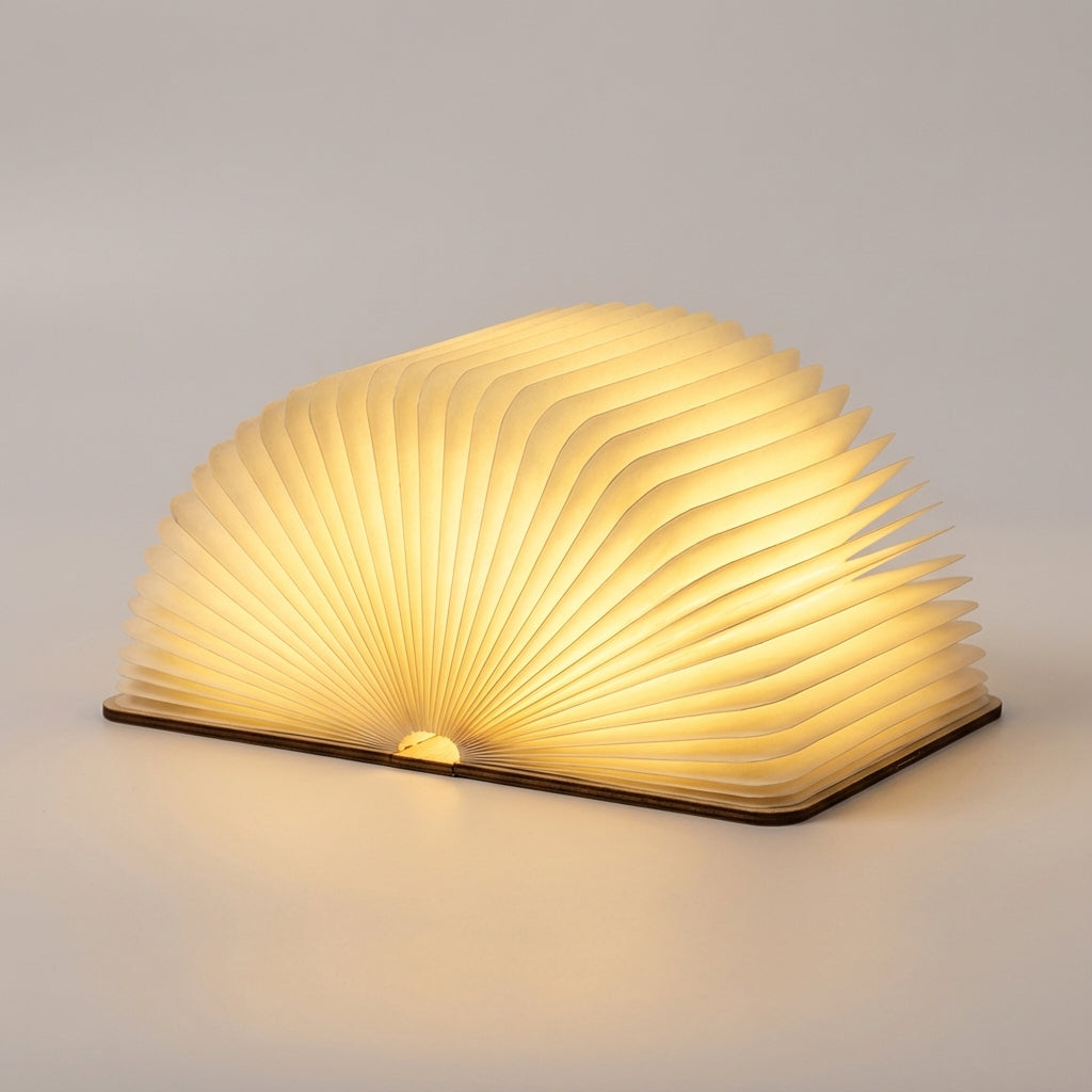 Sculptural Open Book Rechargeable Touch Sensor Table Lamp