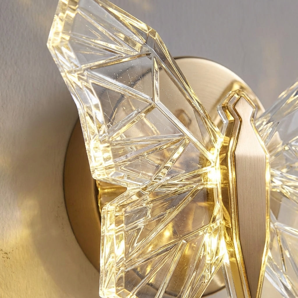 Sculptural Butterfly Silhouette Acrylic Uplight Downlight Wall Light