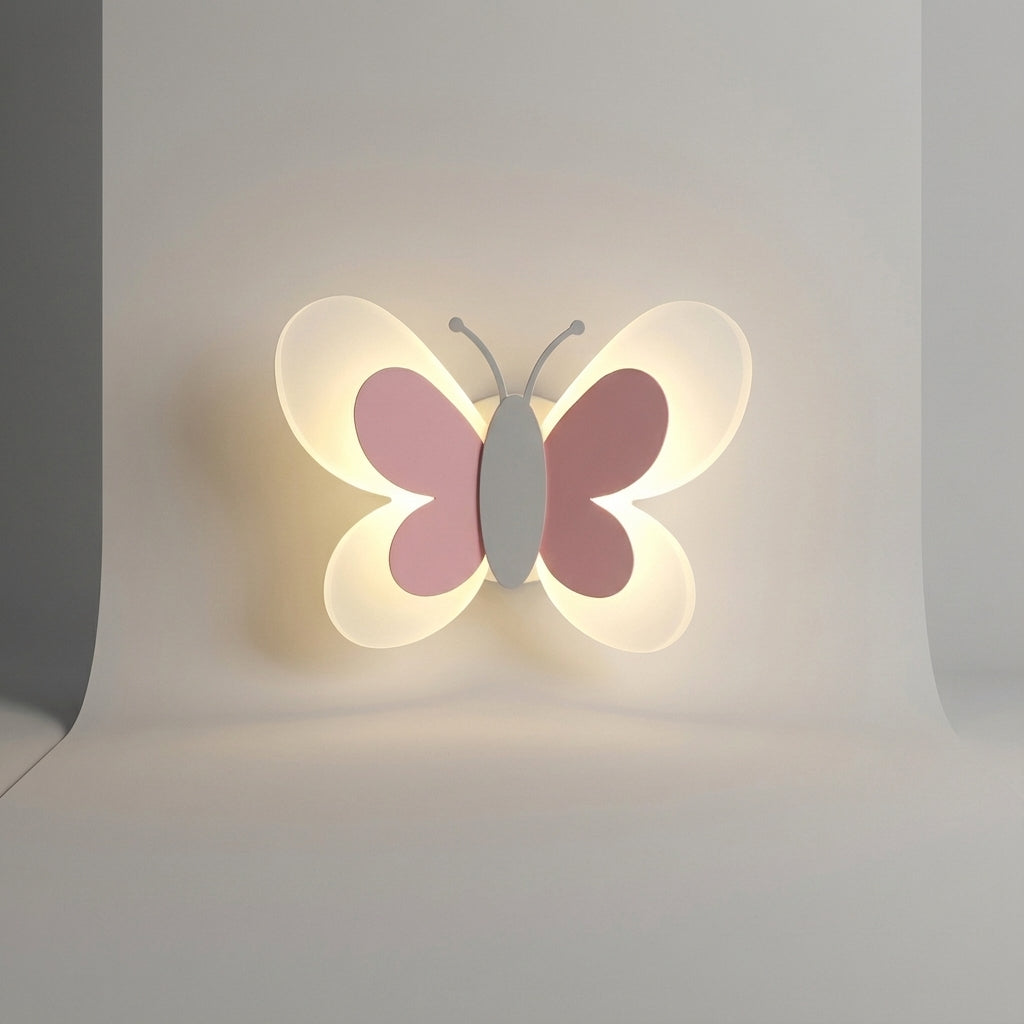 Playful Butterfly Silhouette Acrylic Mounted Wall Light
