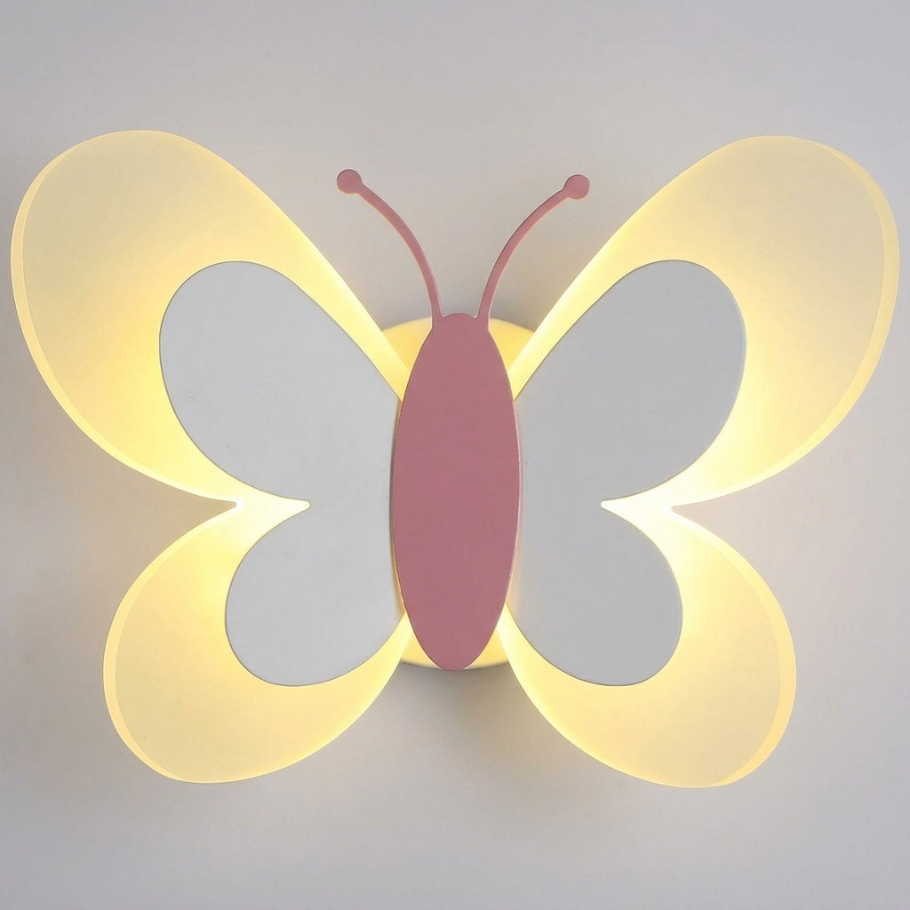 Playful Butterfly Silhouette Acrylic Mounted Wall Light