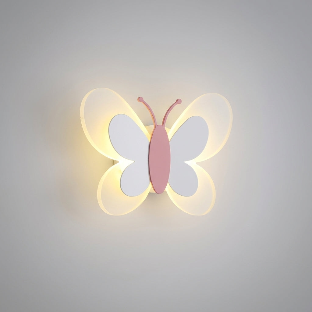 Playful Butterfly Silhouette Acrylic Mounted Wall Light