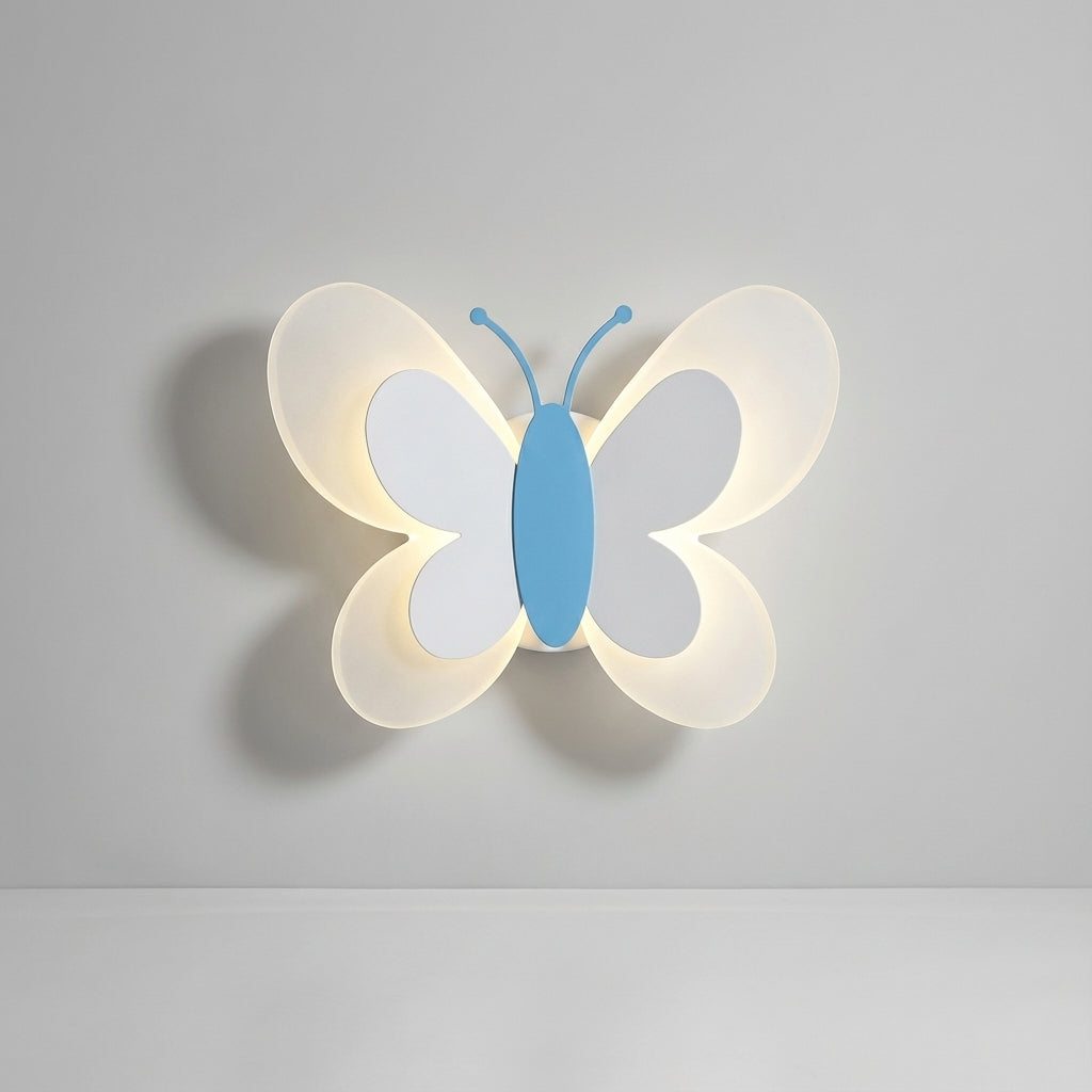 Playful Butterfly Silhouette Acrylic Mounted Wall Light