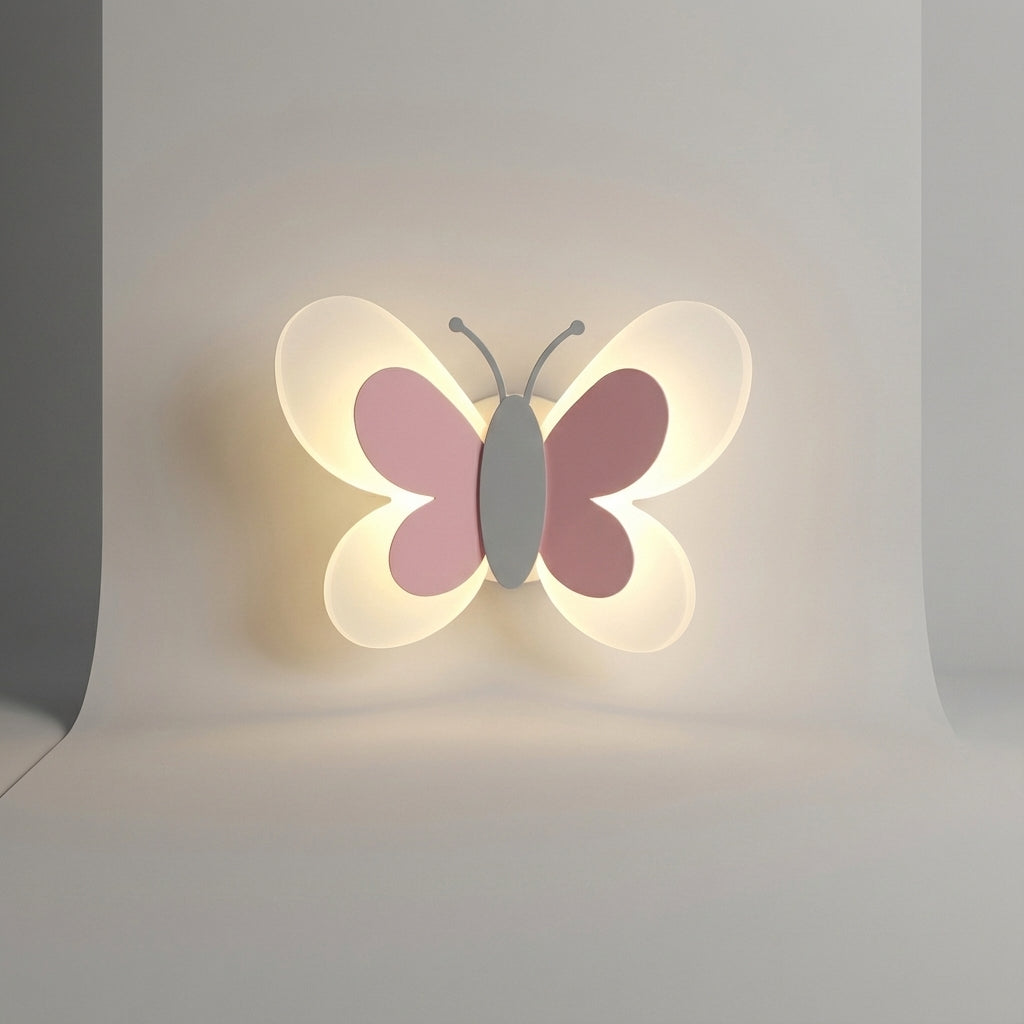 Playful Butterfly Silhouette Acrylic Mounted Wall Light