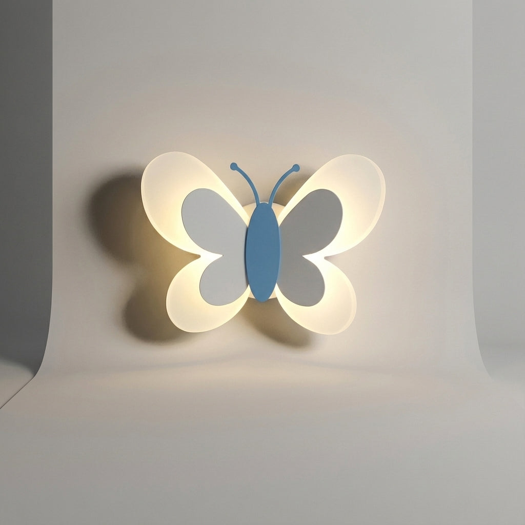 Playful Butterfly Silhouette Acrylic Mounted Wall Light