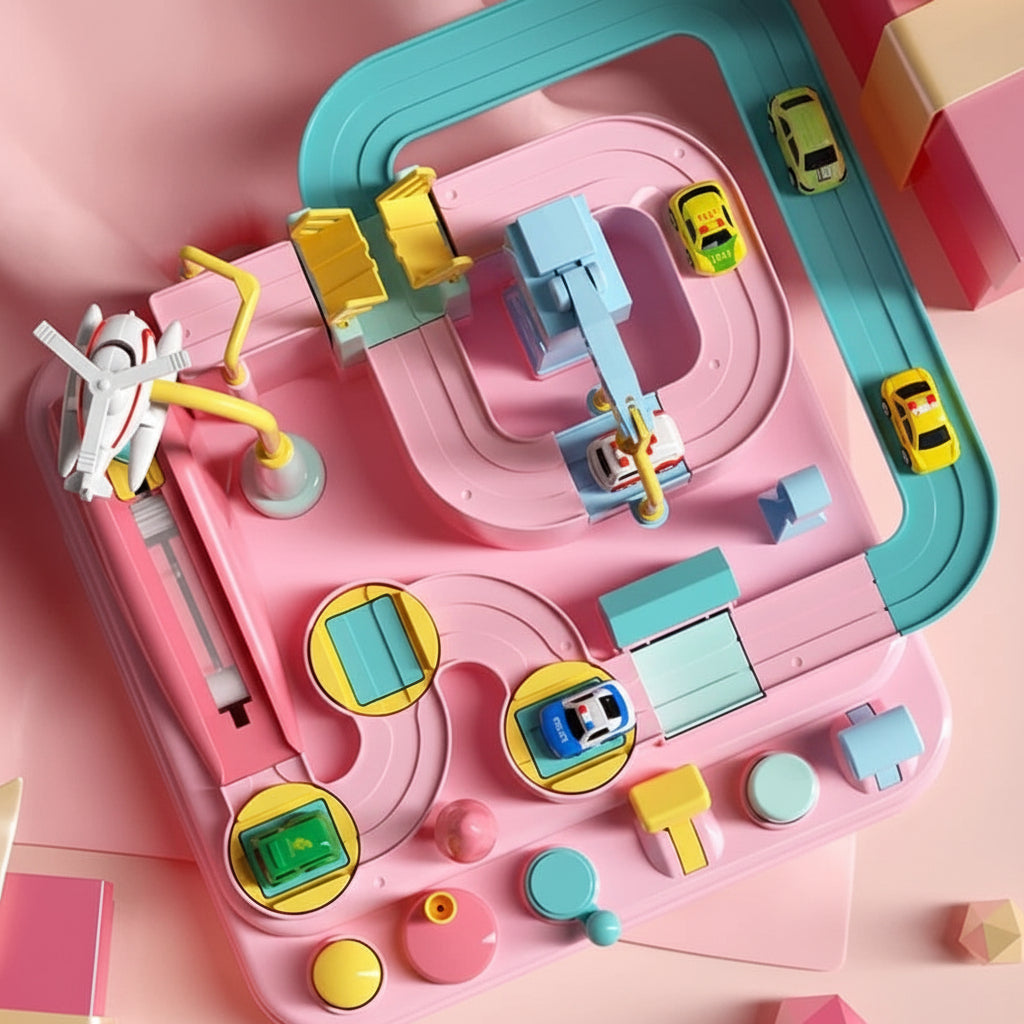 Modular City Adventure Mechanical Car Track Puzzle Toy Playset