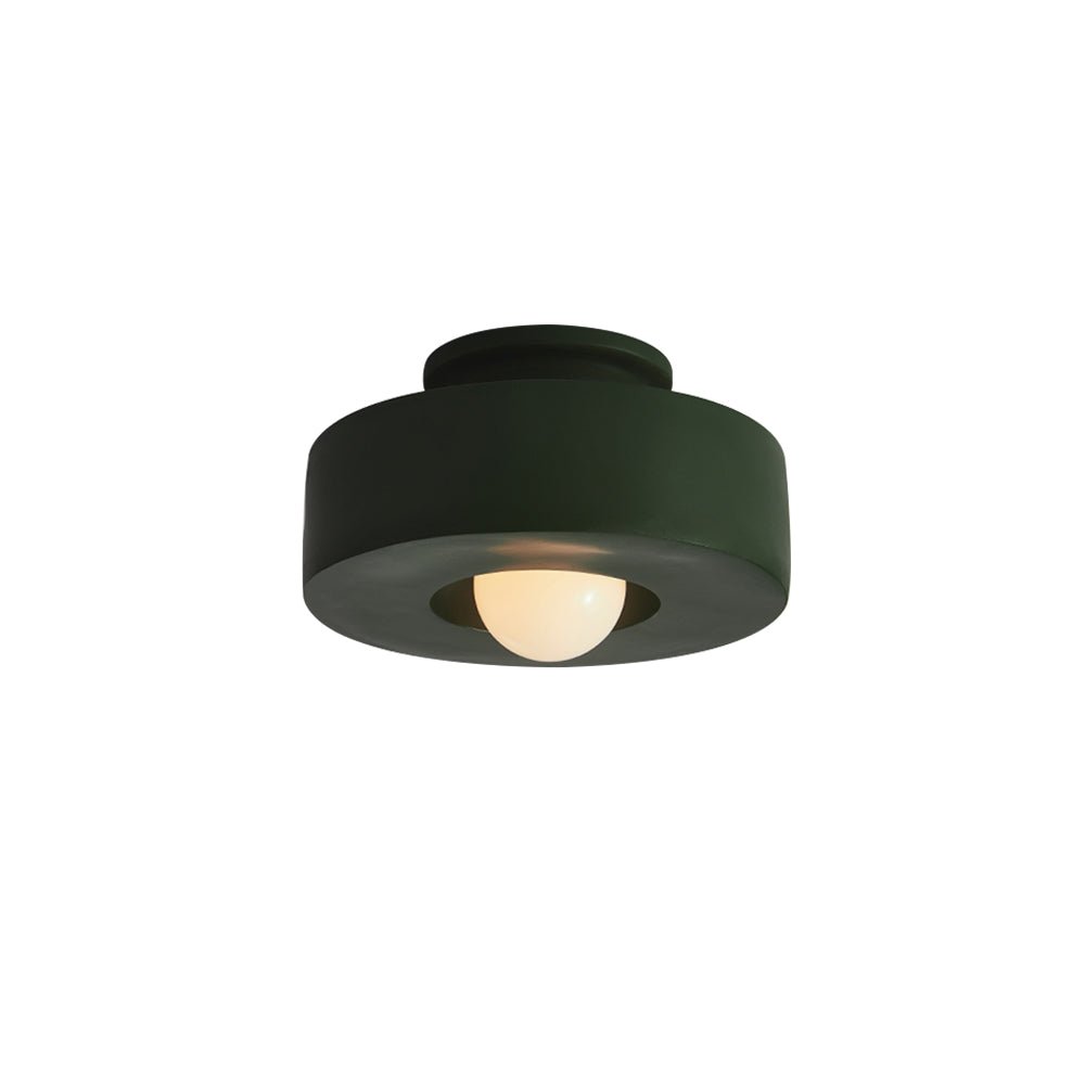 Nordic Wabi-Sabi Cylindrical Ceramic-Style Matte Dimmable Ceiling Light