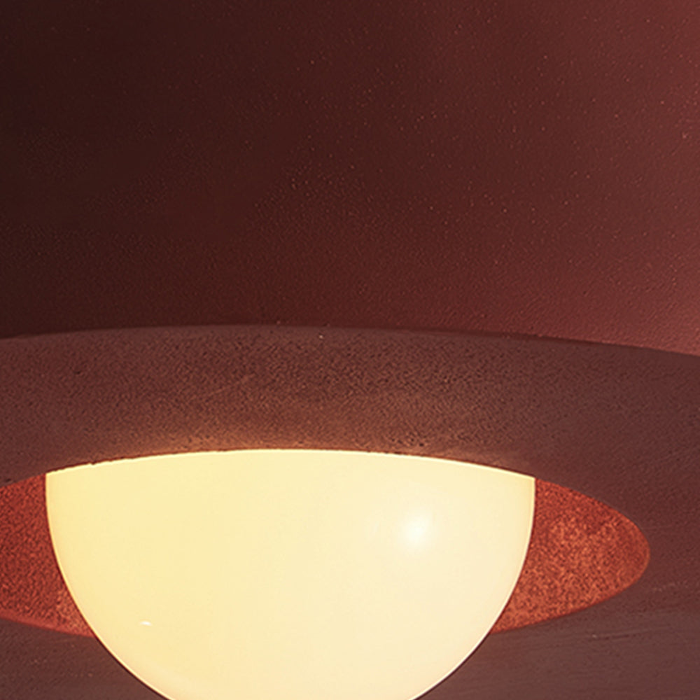 Nordic Wabi-Sabi Cylindrical Ceramic-Style Matte Dimmable Ceiling Light