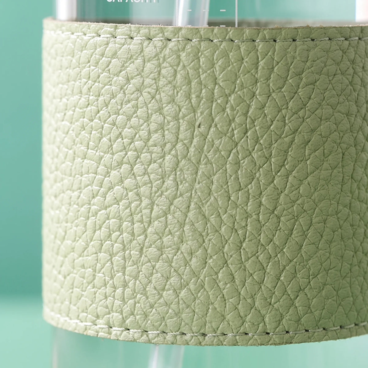 Textured Grip Glass Push-Button Straw Water Bottle