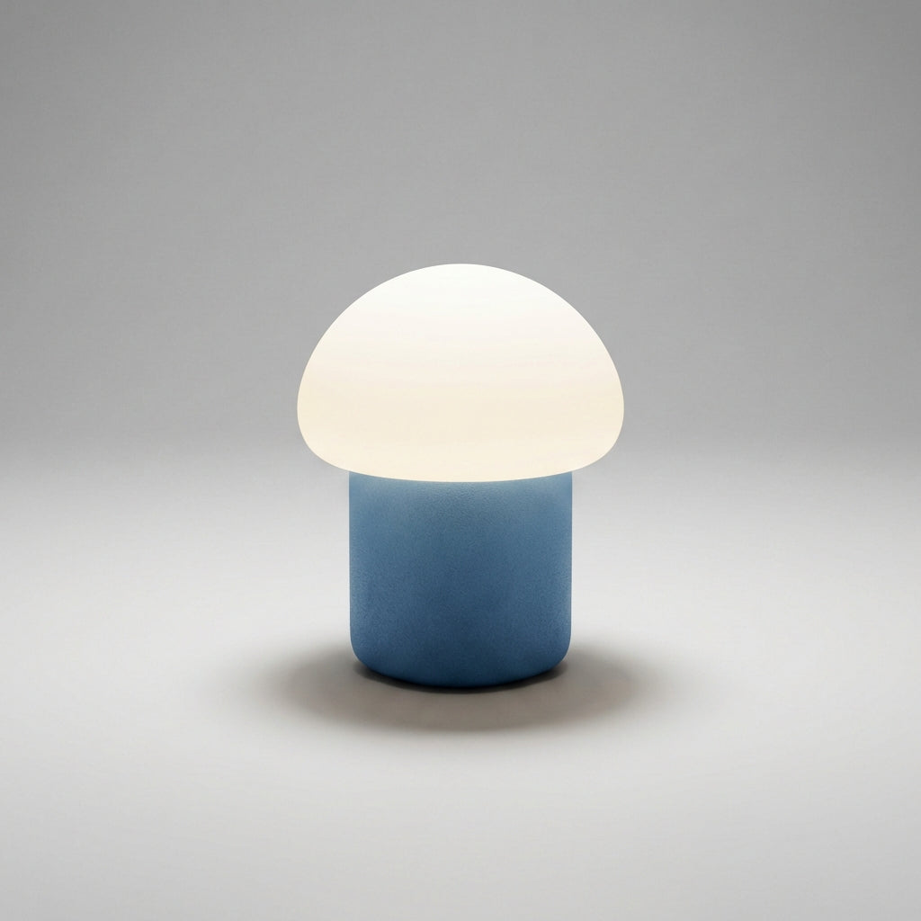 Compact Mushroom Silhouette Weighted Base Minimalist Table Lamp