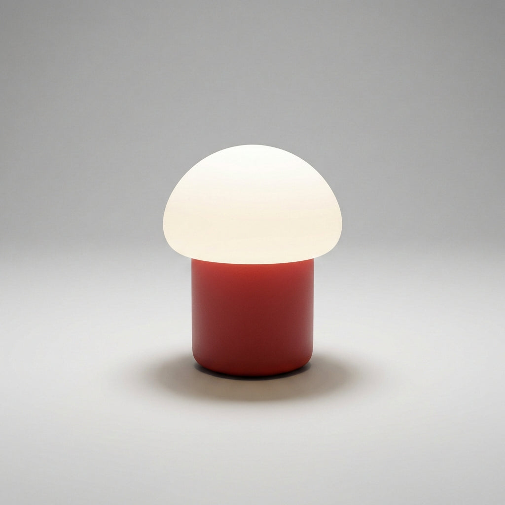 Compact Mushroom Silhouette Weighted Base Minimalist Table Lamp