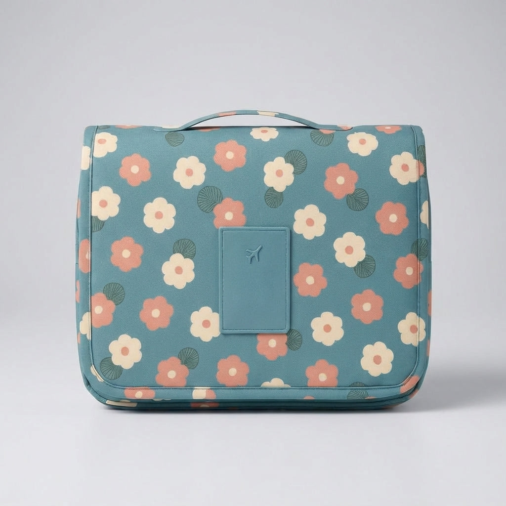 Compact Water-Repellent Multi-Compartment Hanging Toiletry Bag Organizer