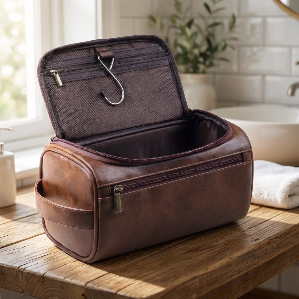 Compact Water-Repellent Multi-Pocket Hanging Travel Toiletry Bag