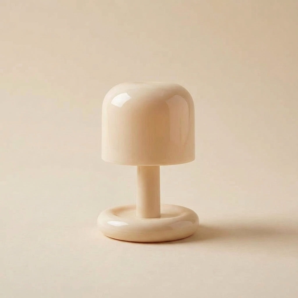 Compact Mushroom Silhouette Sunset Glow Adjustable Rechargeable Table Lamp