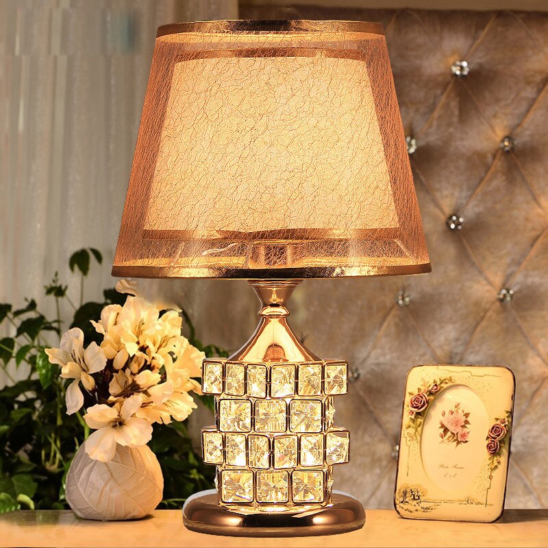 Layered Crystal Accent Dual Zone Adjustable Glow Table Lamp