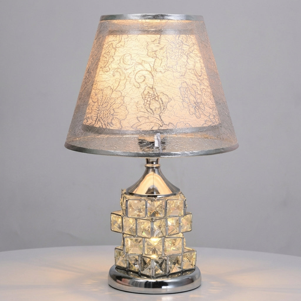 Layered Crystal Accent Dual Zone Adjustable Glow Table Lamp