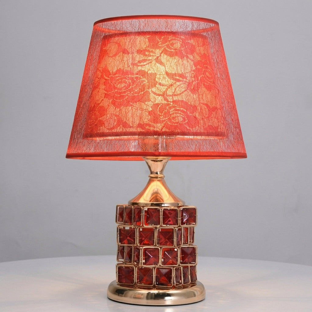 Layered Crystal Accent Dual Zone Adjustable Glow Table Lamp
