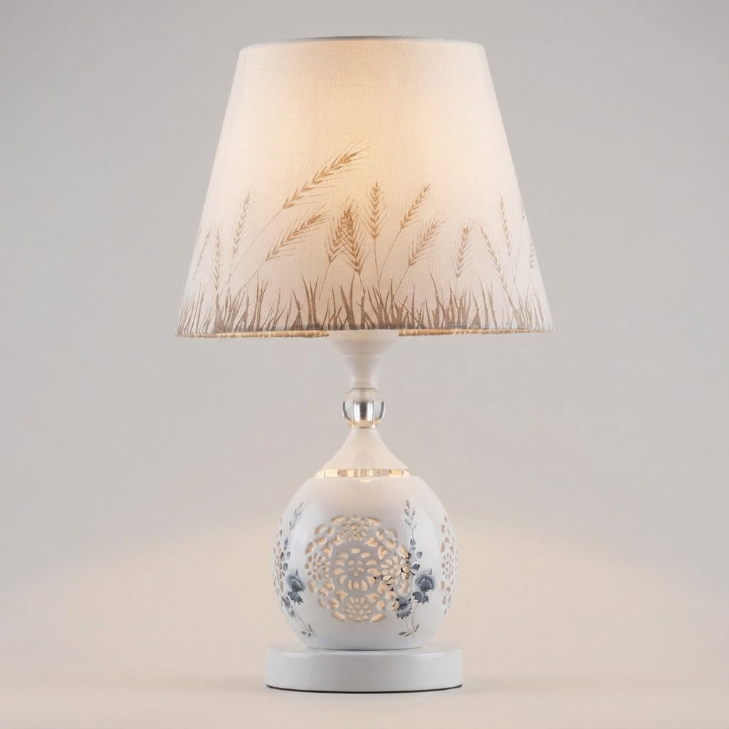 Sparkling Crystal Accent Slender Silhouette Tapered Drum Table Lamp