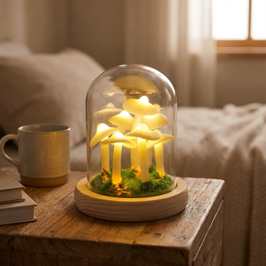 Customizable Mushroom Cluster Battery Powered DIY Table Lamp