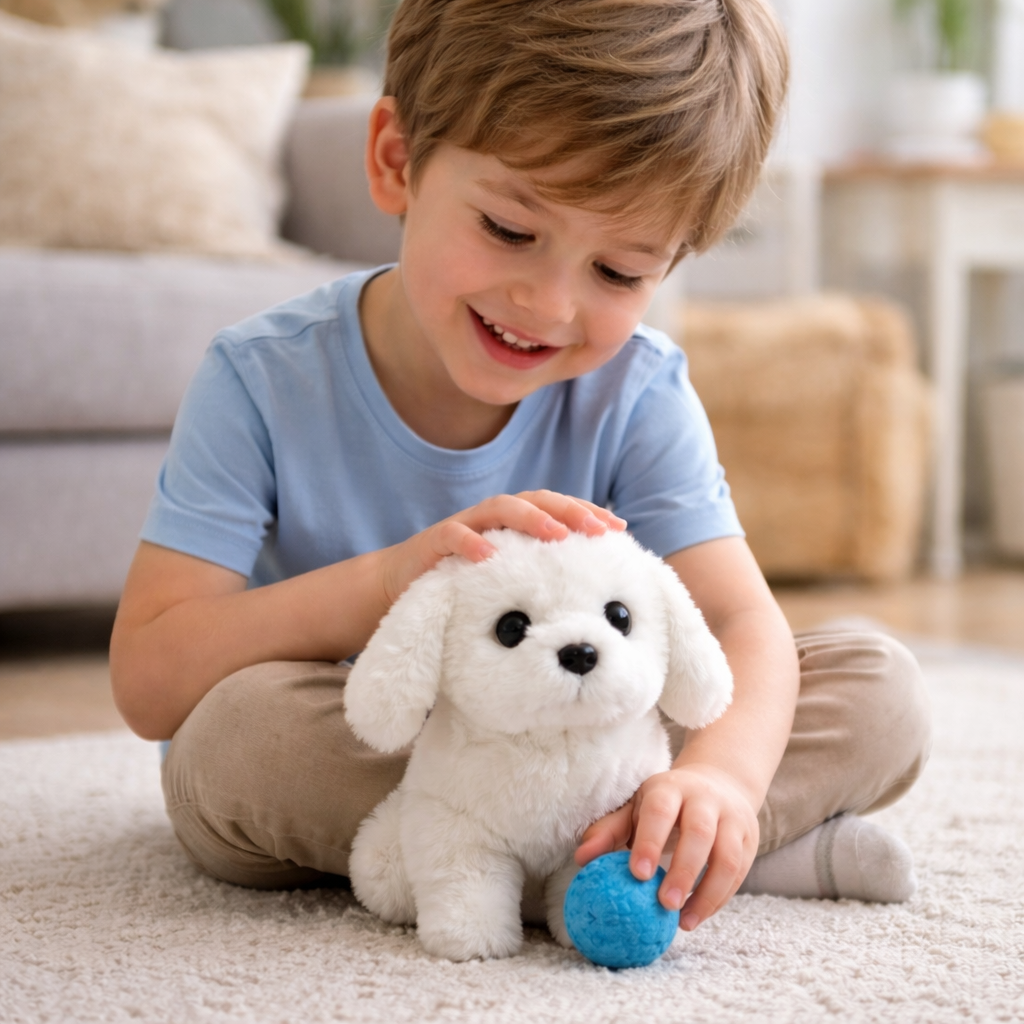 Realistic Walking Barking Soft Plush Puppy Interactive Toy