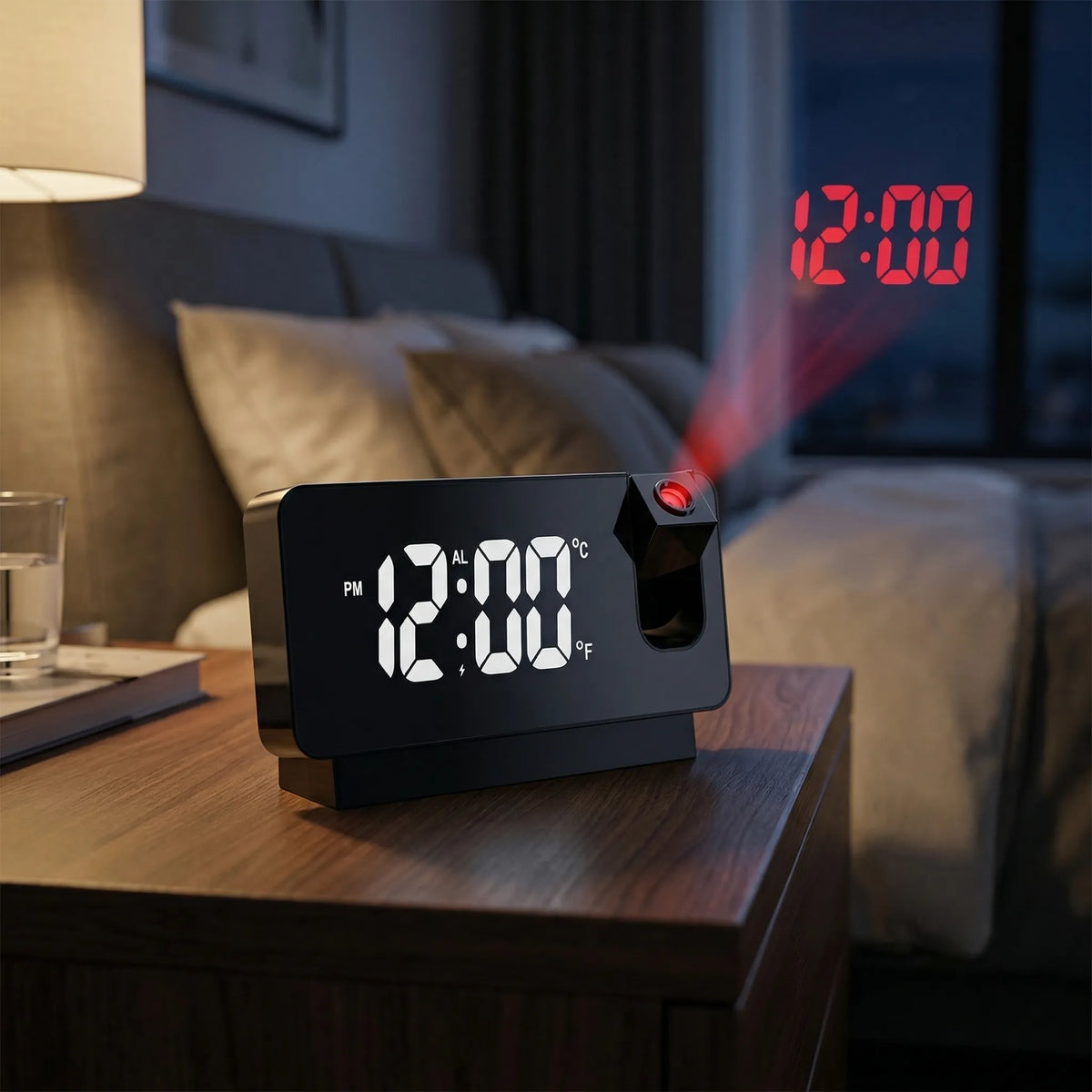 Rotatable Dual Alarm Ceiling Wall Projection Digital Clock