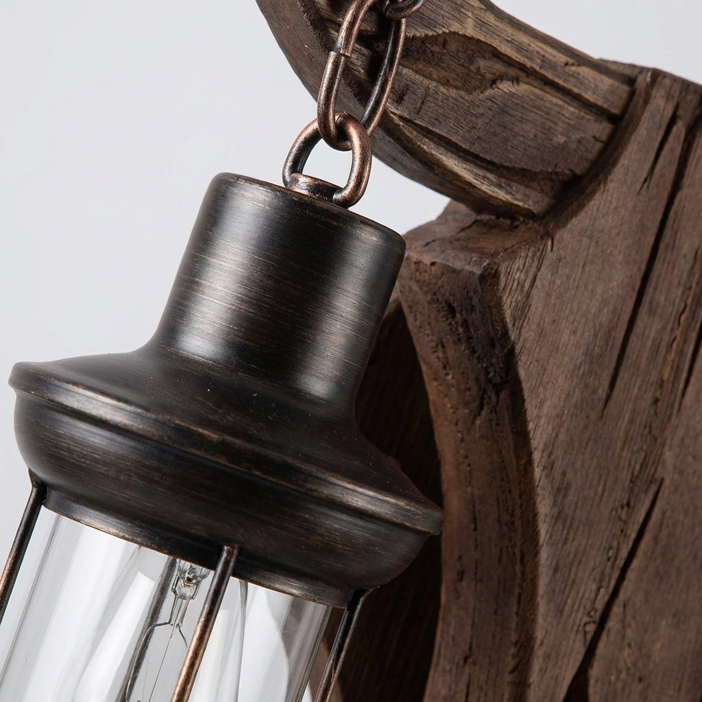 Vintage Inspired Dual Lantern Sculpted Backplate Wall Light