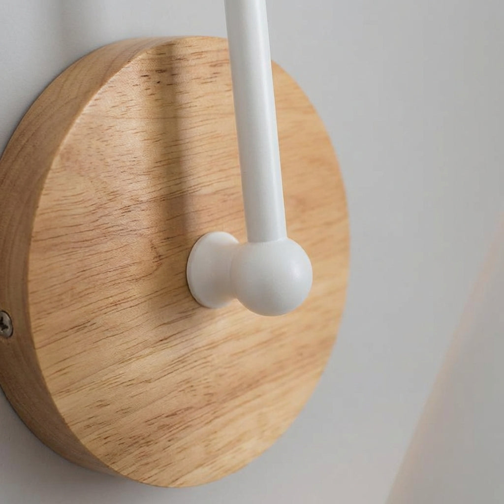 Minimalist Downward Cone Shade Wood Accent Wall Light