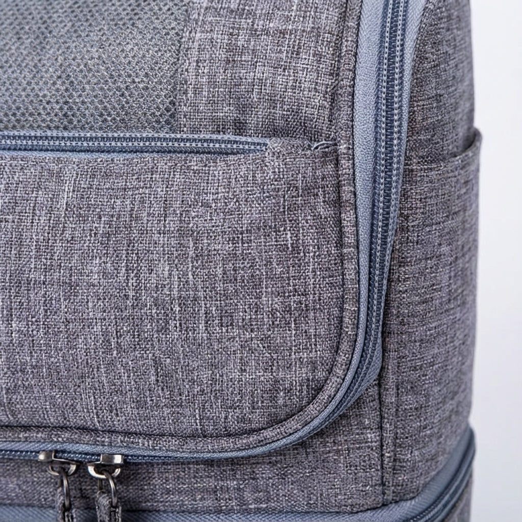 Water-Resistant Multi-Compartment Hanging Hook Travel Toiletry Bag