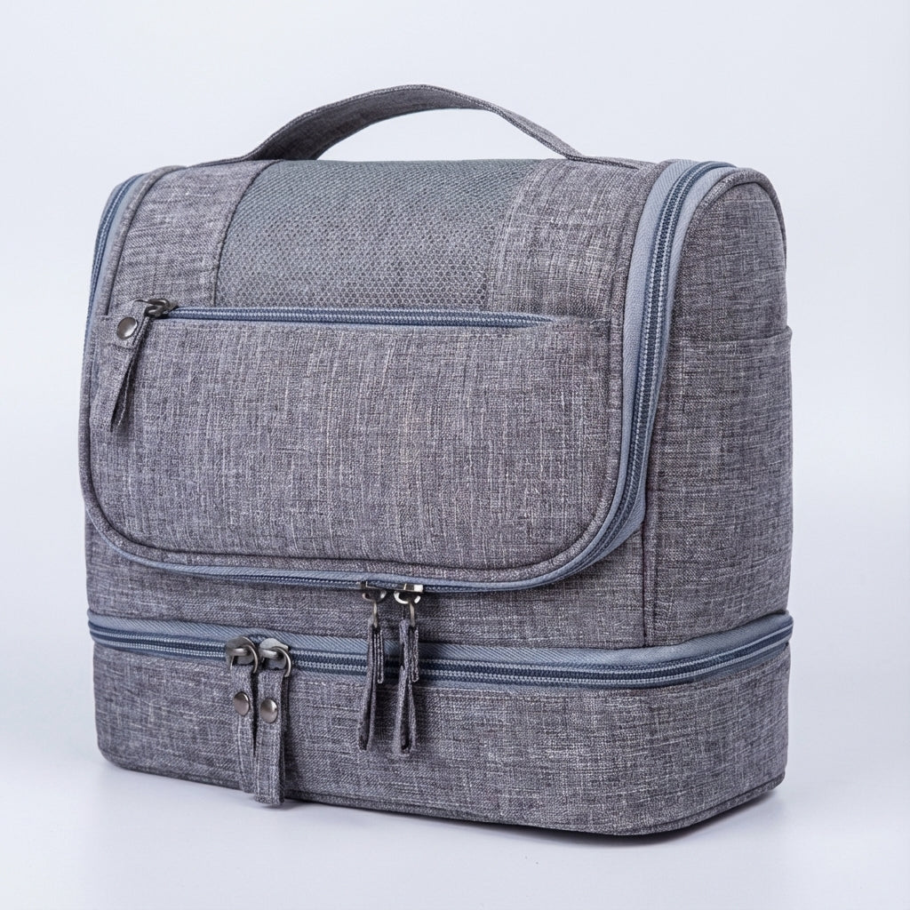 Water-Resistant Multi-Compartment Hanging Hook Travel Toiletry Bag