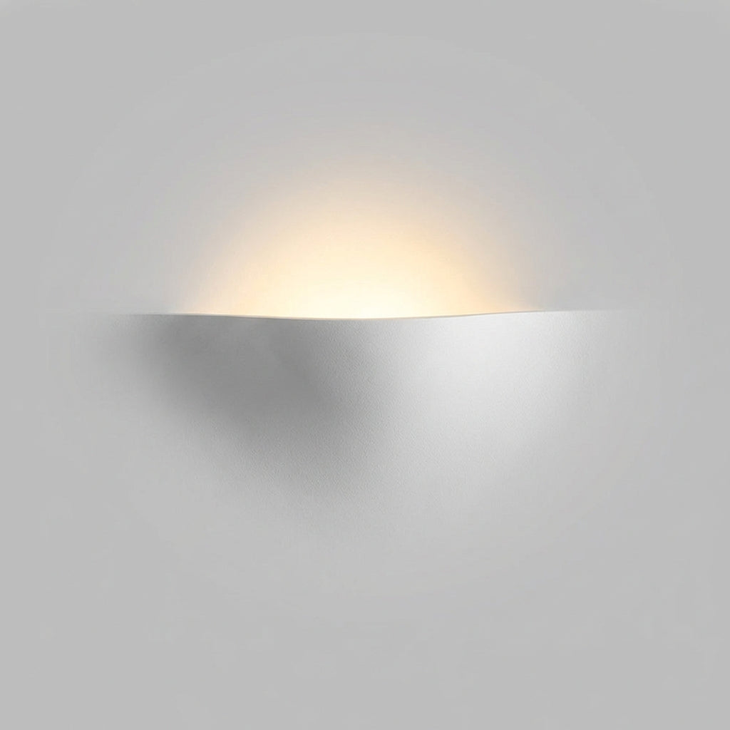 Sculptural Curved Slim Profile Ambient Glow Wall Light