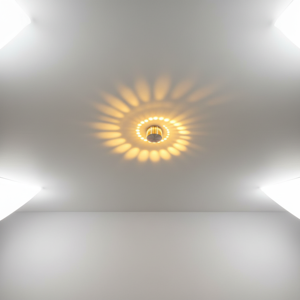 Spiral Beam Pattern Aluminum Ceiling And Wall Light