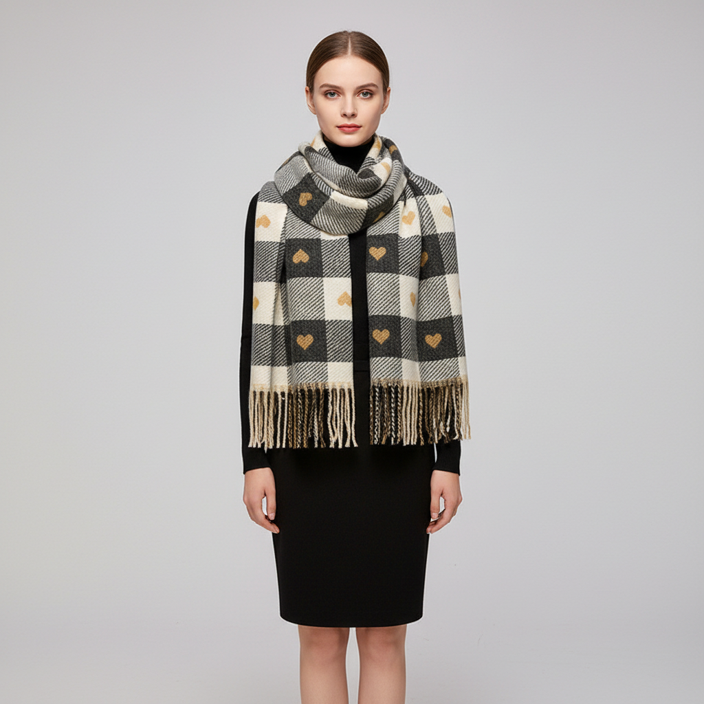 Soft Knitted Striped Windproof Women's Winter Scarf