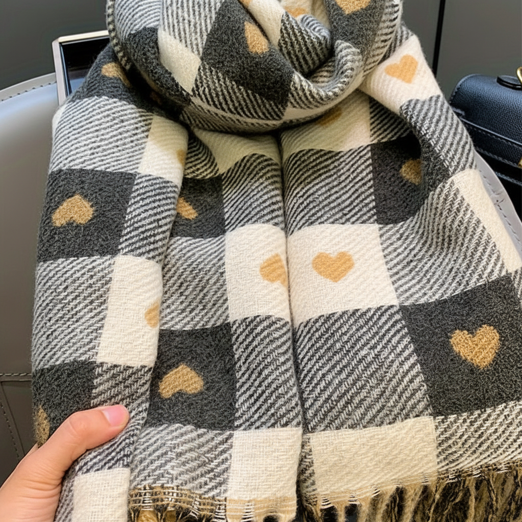 Soft Knitted Striped Windproof Women's Winter Scarf