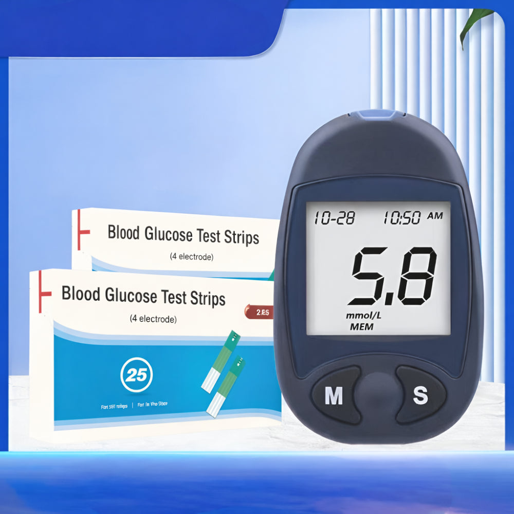 Compact Portable Home Blood Glucose Monitor Test Kit