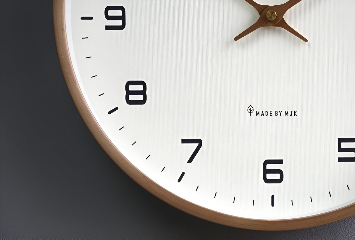 Nordic Minimalist Wood Frame Silent Quartz Wall Clock