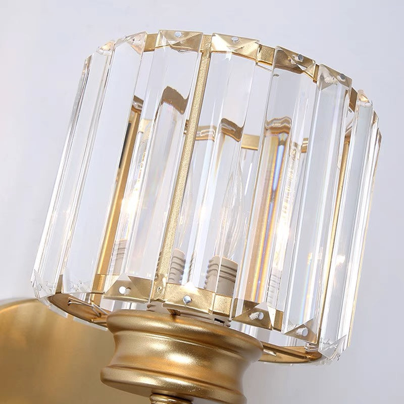 Faceted Crystal Panel Modern Iron Wall Light