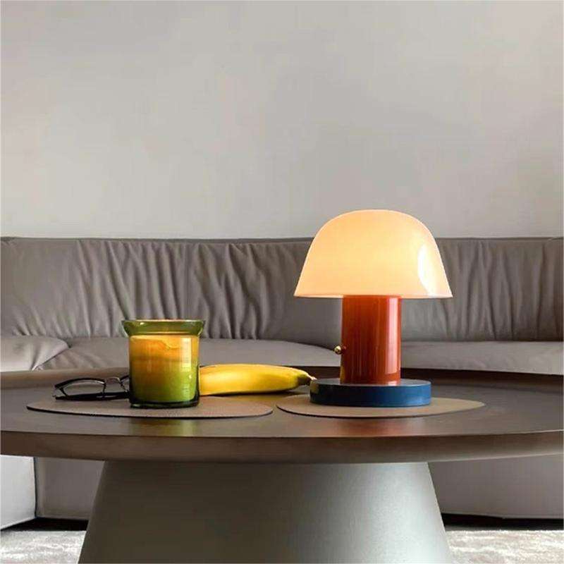 Sculptural Mushroom Shape Rechargeable Touch Dimming Cordless Table Lamp