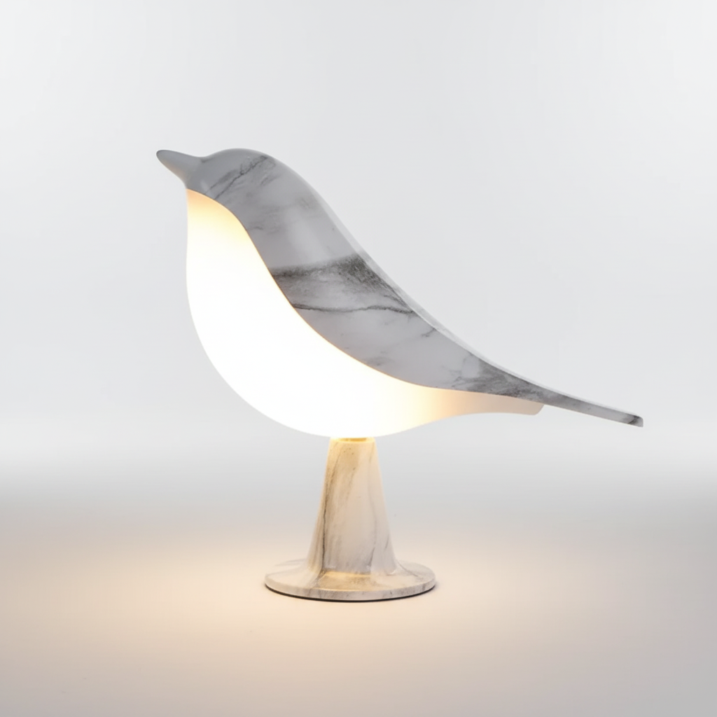 Sculptural Bird Shaped Rechargeable Touch Control Dimmable Table Lamp