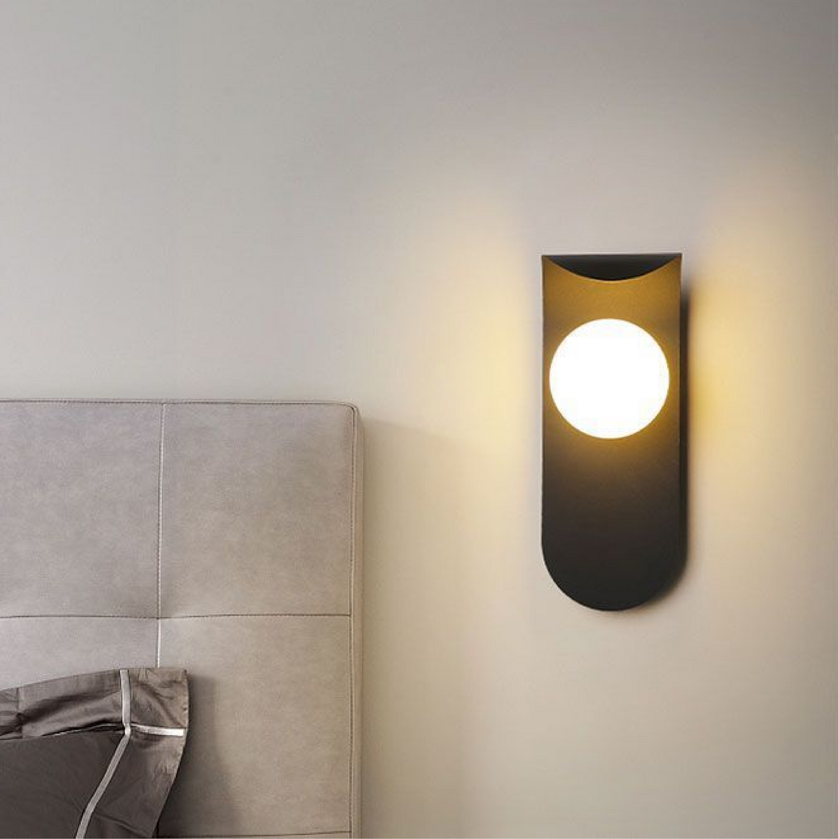 Curved Panel Nordic Minimalist Frosted Glass Orb Wall Light
