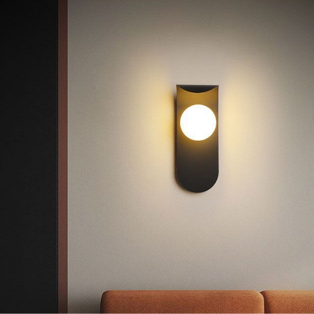 Curved Panel Nordic Minimalist Frosted Glass Orb Wall Light