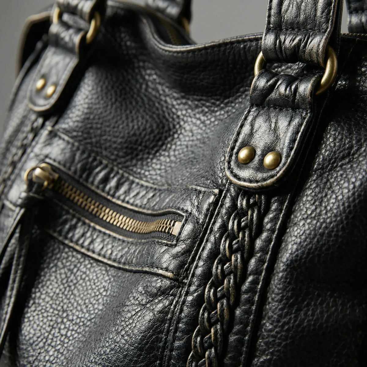 Compact Urban Braided Zippered Crossbody Shoulder Bag with Adjustable Strap