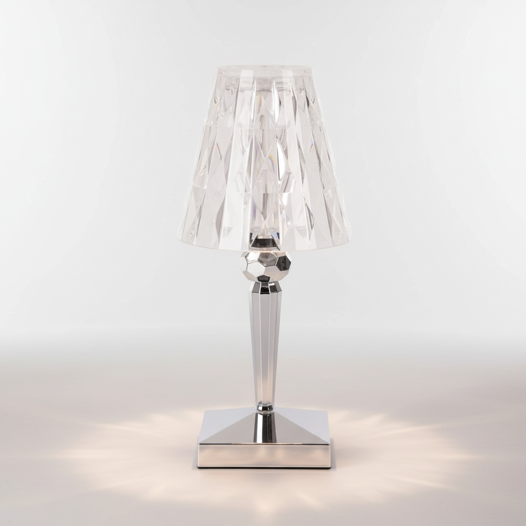 Sparkling Crystal-Effect Warm Glow Accent Table Lamp