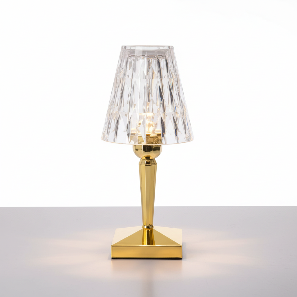 Sparkling Crystal-Effect Warm Glow Accent Table Lamp