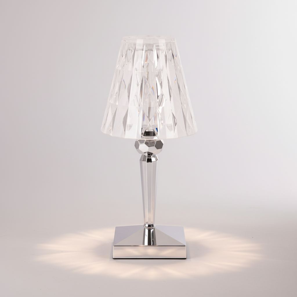 Sparkling Crystal-Effect Warm Glow Accent Table Lamp