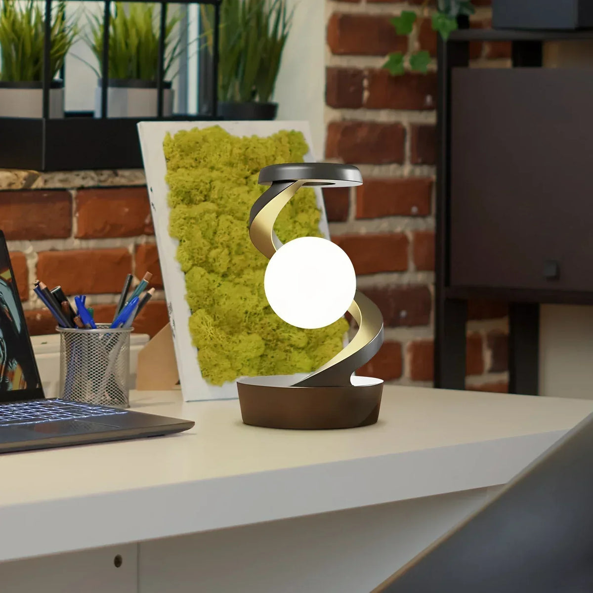 Spiral Arm Sphere Gesture Control Wireless Charging Table Lamp