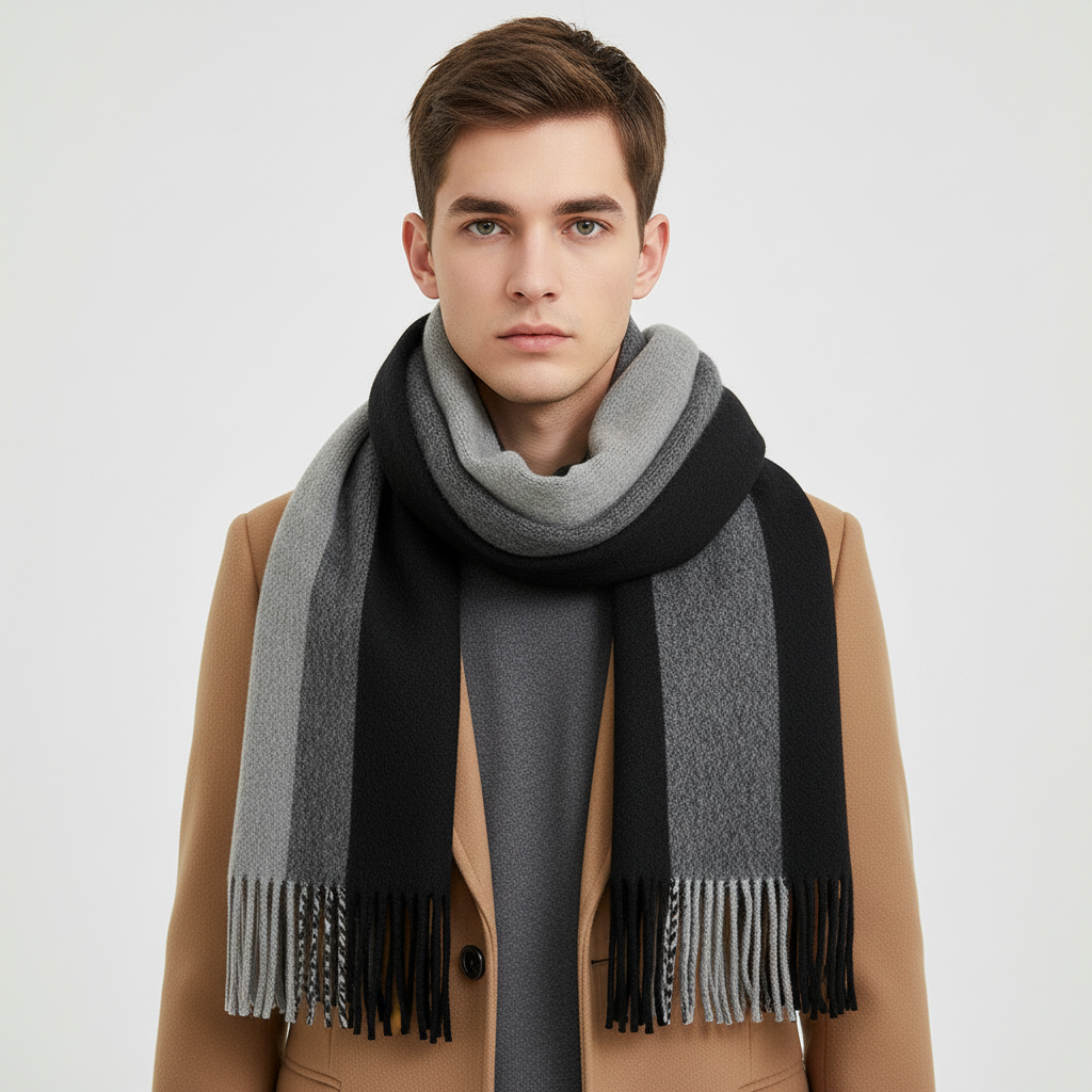 Long Fringed Soft Wrap Winter Scarf
