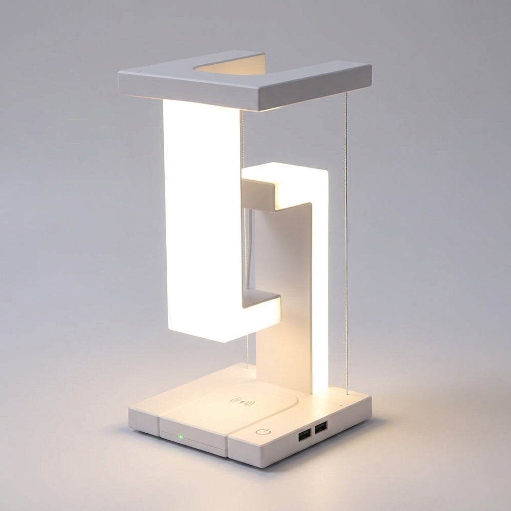 Futuristic Hovering Glow Wireless Charging Table Lamp