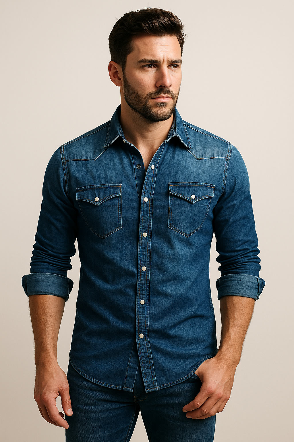 Men's Denim Shirt Casual 2